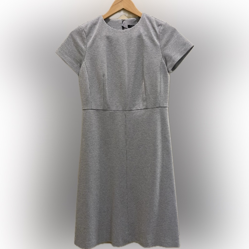 Ann Taylor - White/Gray Tiny Checkered Dress - Size 2 Petite